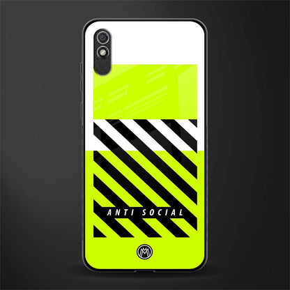 anti social glass case for redmi 9i image