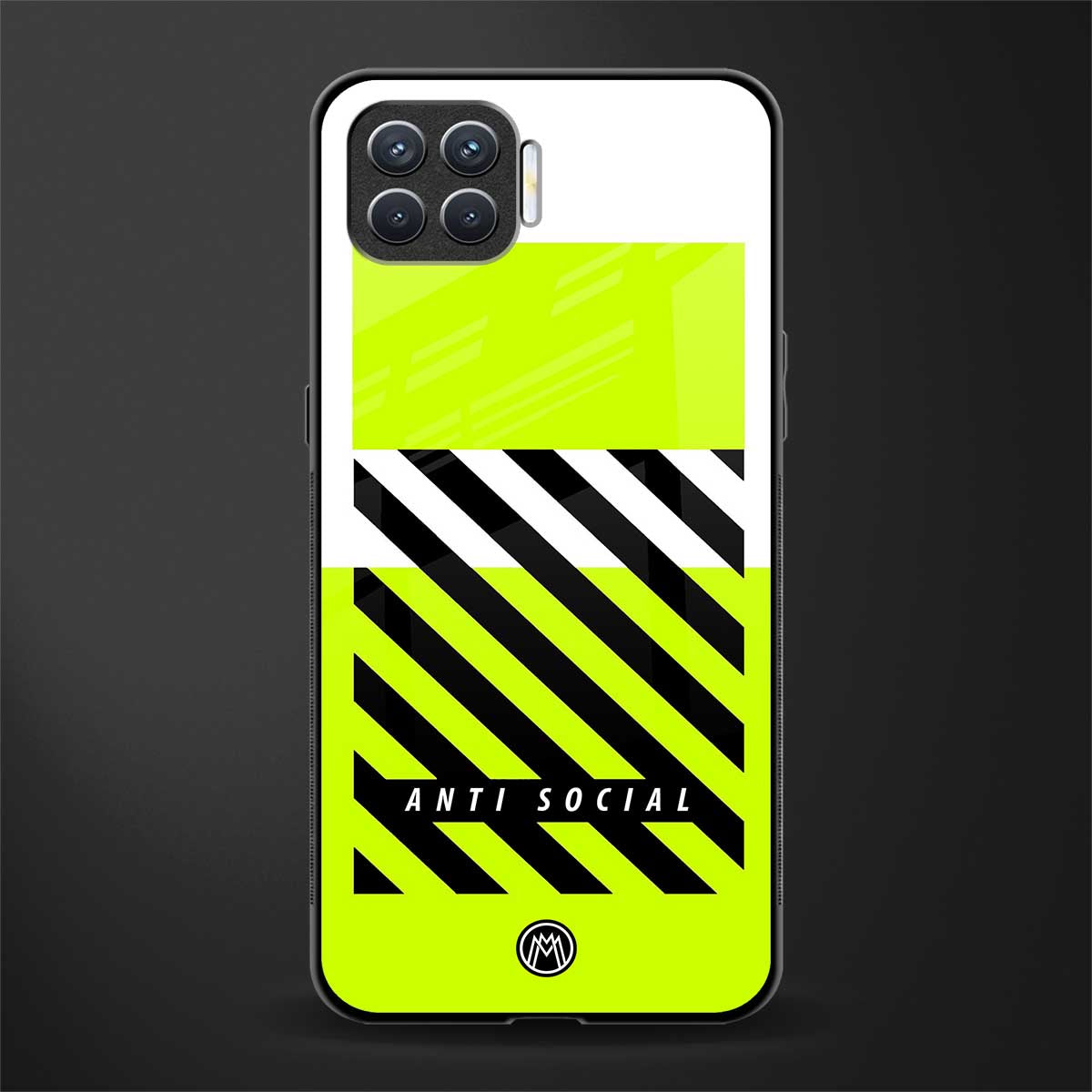anti social glass case for oppo f17 image