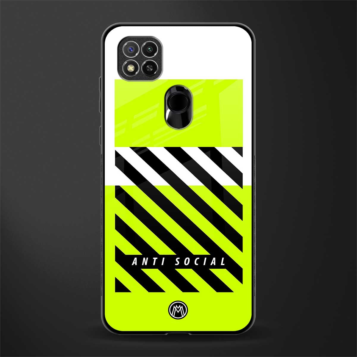 anti social glass case for redmi 9c image