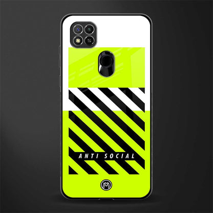 anti social glass case for redmi 9c image