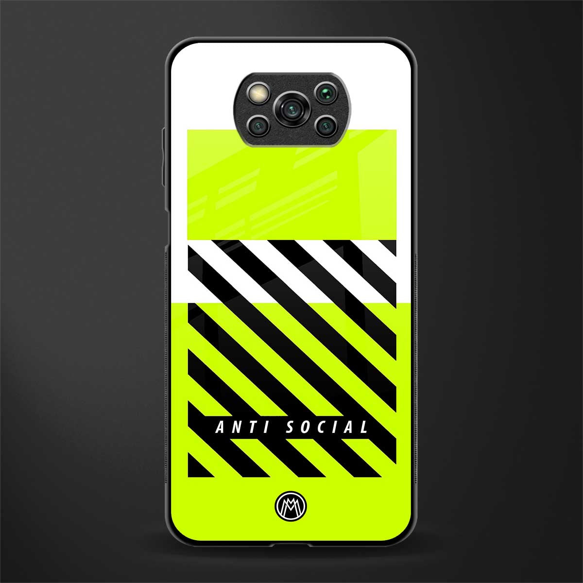 anti social glass case for poco x3 image