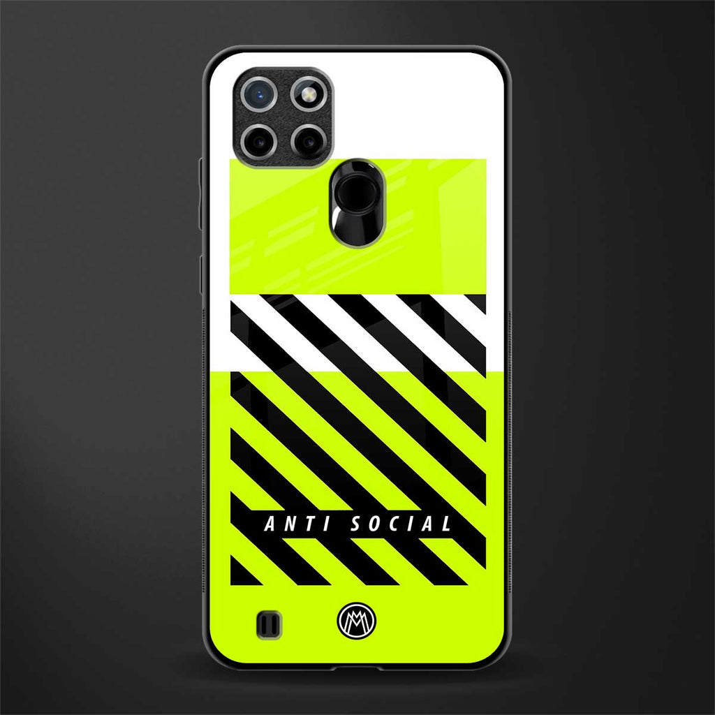anti social glass case for realme c21 image