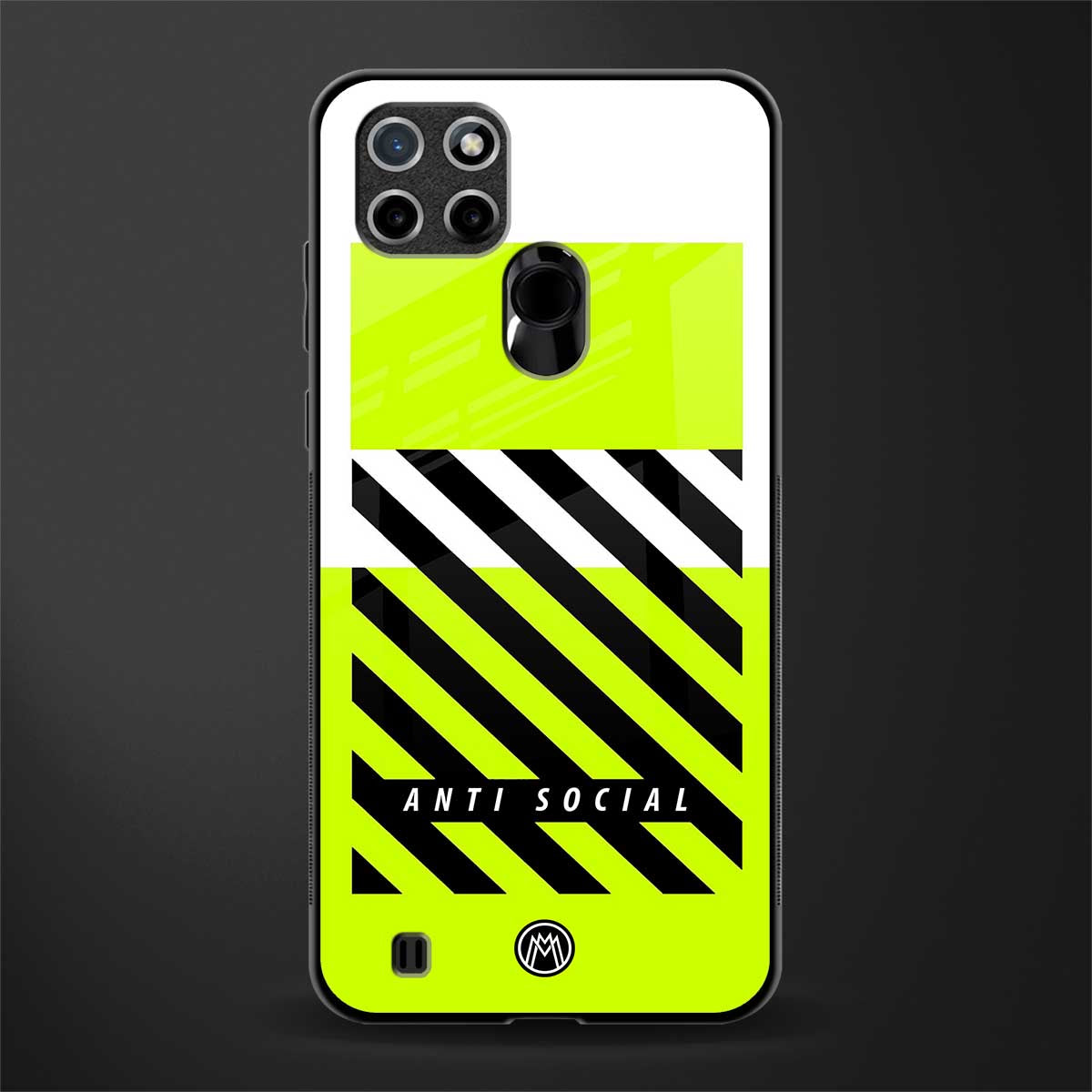 anti social glass case for realme c21 image