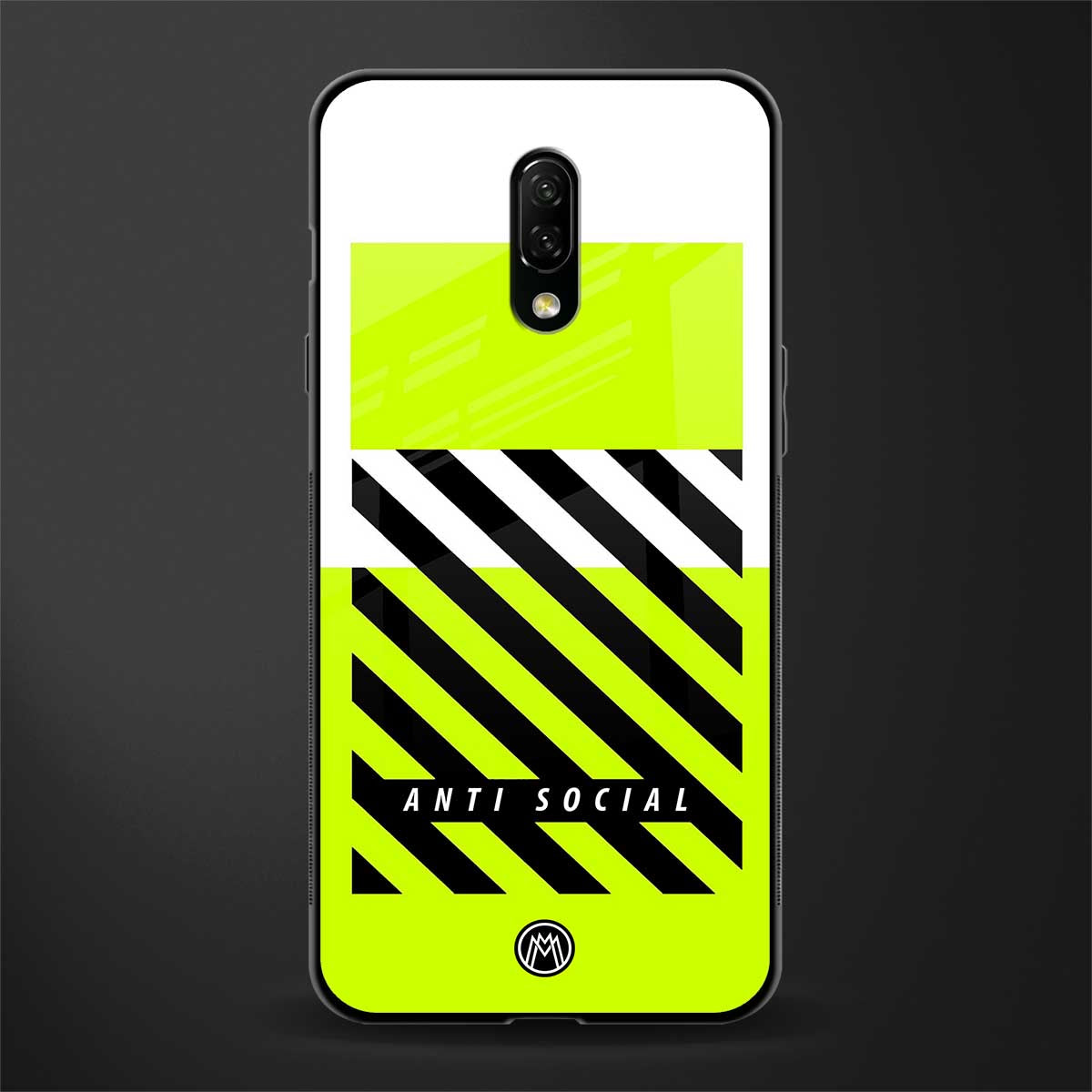 anti social glass case for oneplus 7 image