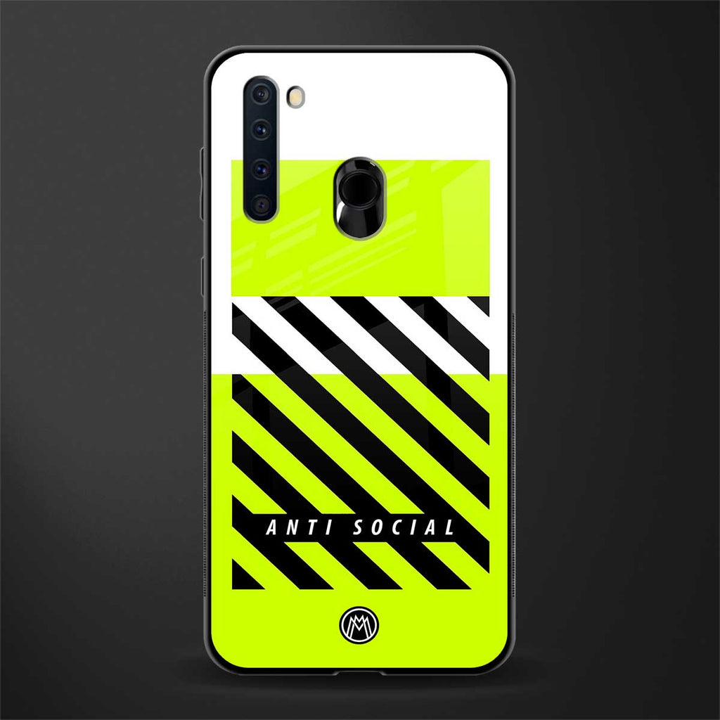 anti social glass case for samsung a21 image