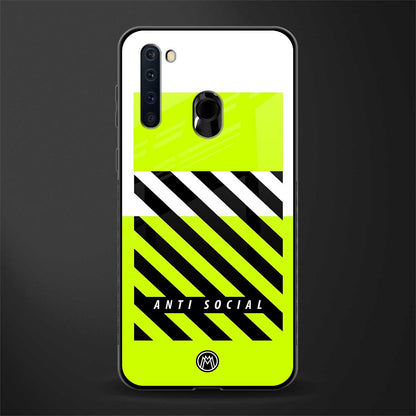 anti social glass case for samsung a21 image