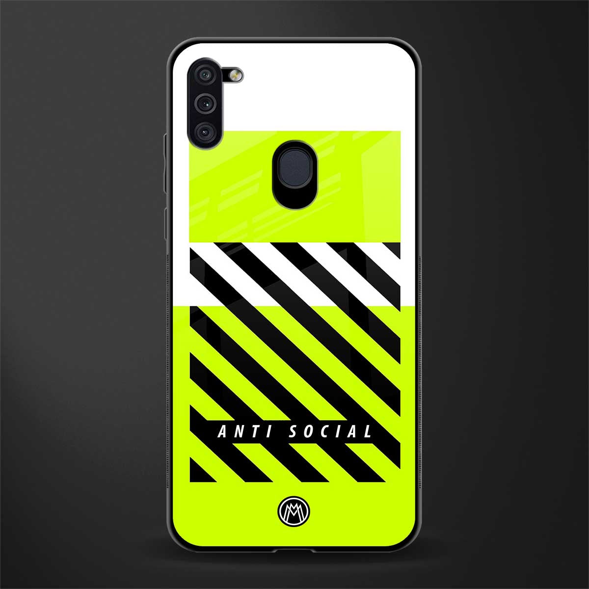 anti social glass case for samsung galaxy m11 image