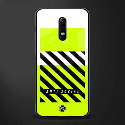 anti social glass case for oneplus 6 image