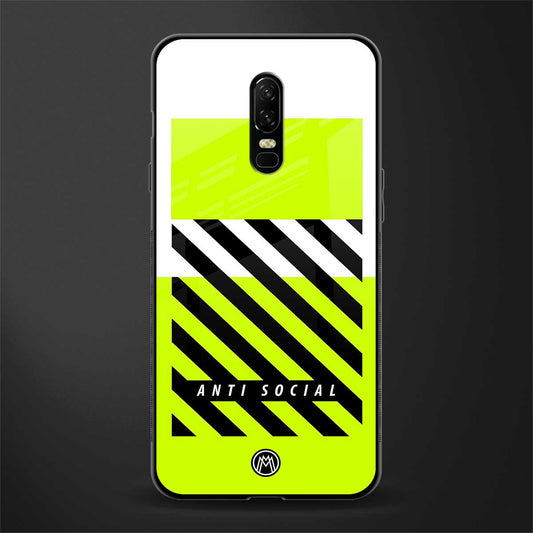 anti social glass case for oneplus 6 image