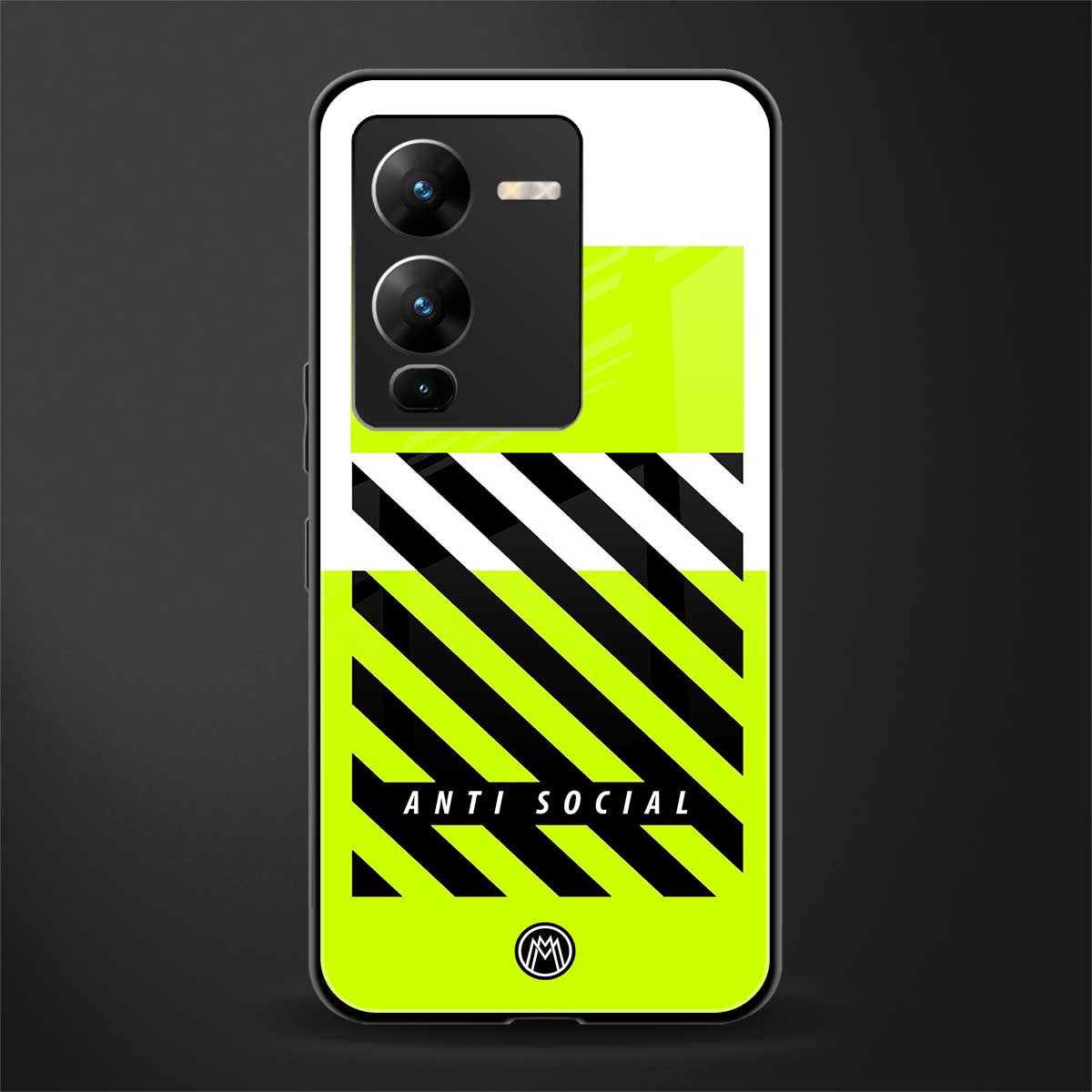 anti social back phone cover | glass case for vivo v25 pro 5g