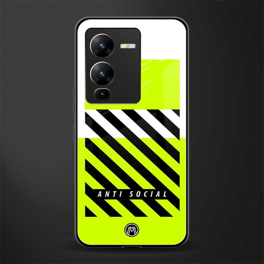 anti social back phone cover | glass case for vivo v25 pro 5g