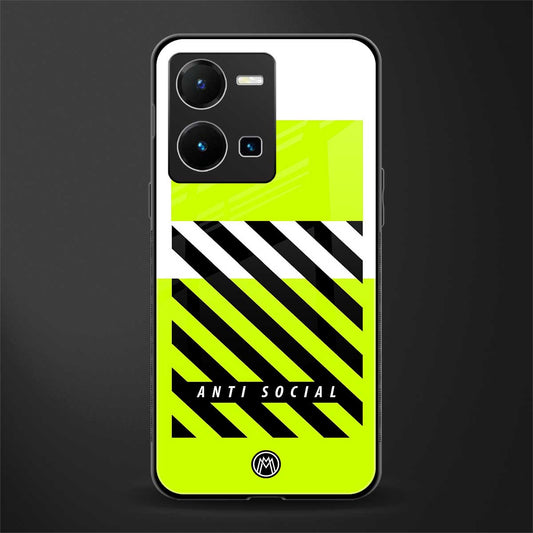 anti social back phone cover | glass case for vivo y35 4g