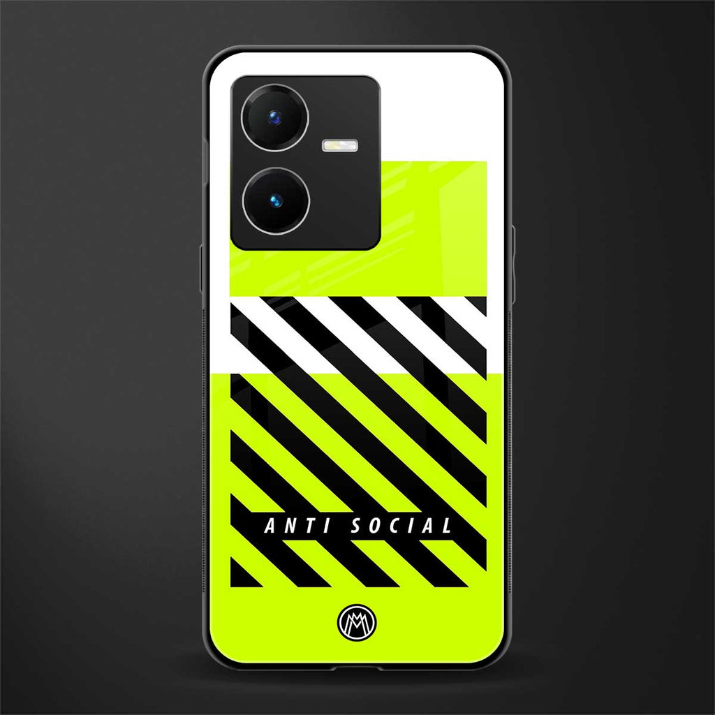anti social back phone cover | glass case for vivo y22