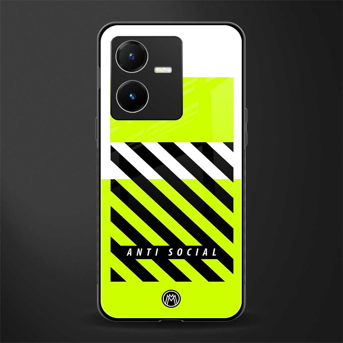anti social back phone cover | glass case for vivo y22