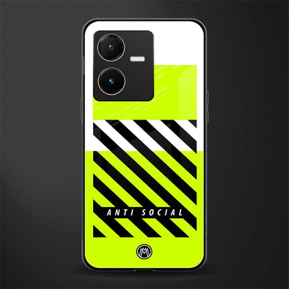 anti social back phone cover | glass case for vivo y22