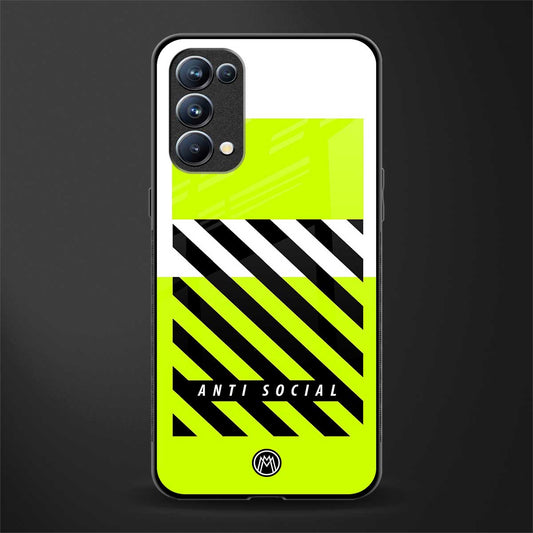 anti social back phone cover | glass case for oppo reno 5