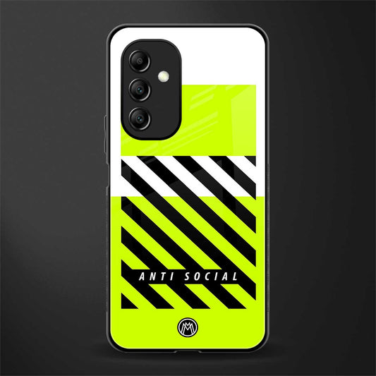 anti social back phone cover | glass case for samsung galaxy a14 5g