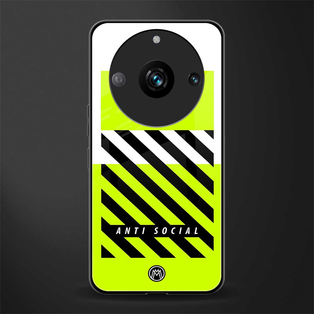 anti social back phone cover | glass case for realme 11 pro 5g