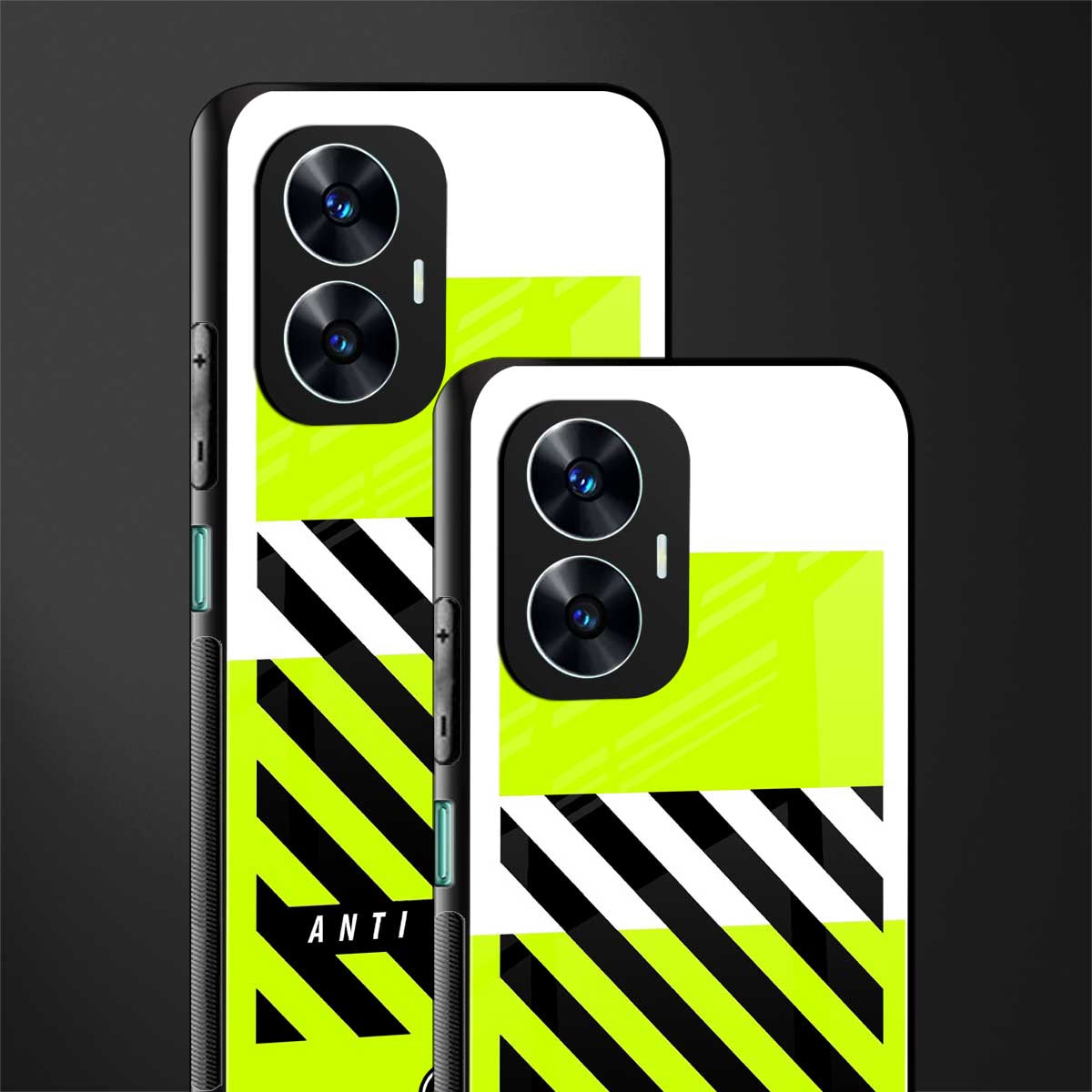 anti social back phone cover | glass case for realme c55