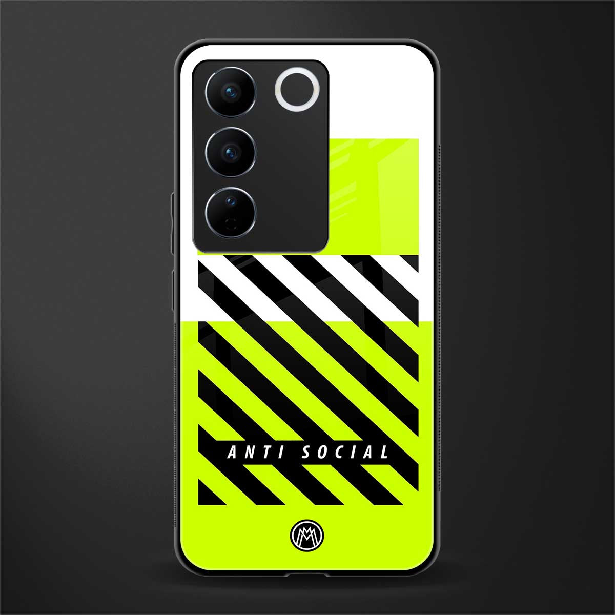 anti social back phone cover | glass case for vivo v27 pro 5g