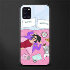 anti social chick girl glass case for samsung galaxy a31 image