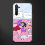 anti social chick girl glass case for realme 6 pro image