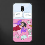 anti social chick girl glass case for redmi 8a image