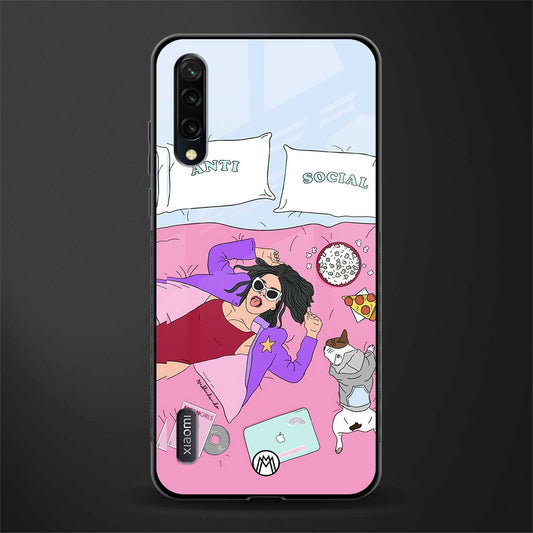 anti social chick girl glass case for mi a3 redmi a3 image