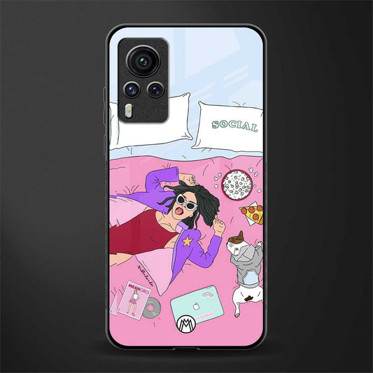 anti social chick girl glass case for vivo x60 pro image