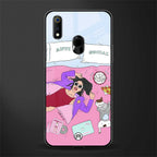 anti social chick girl glass case for realme 3 pro image