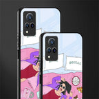 anti social chick girl glass case for vivo v21 5g image-2