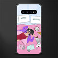 anti social chick girl glass case for samsung galaxy s10 plus image