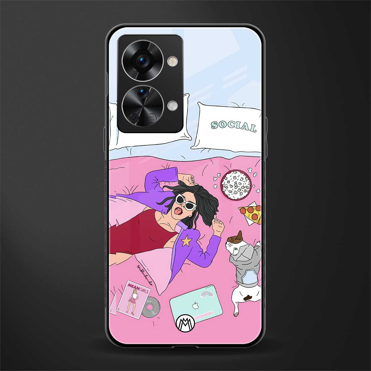 anti social chick girl glass case for phone case | glass case for oneplus nord 2t 5g