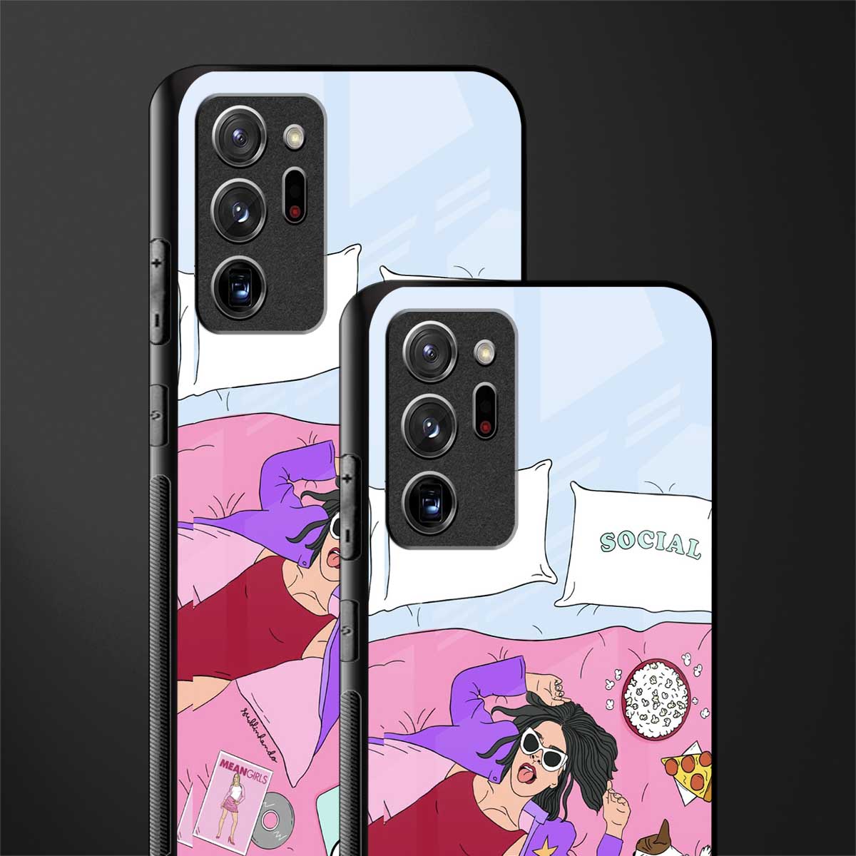 anti social chick girl glass case for samsung galaxy note 20 ultra 5g image-2