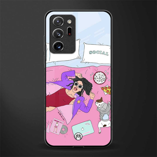 anti social chick girl glass case for samsung galaxy note 20 ultra 5g image