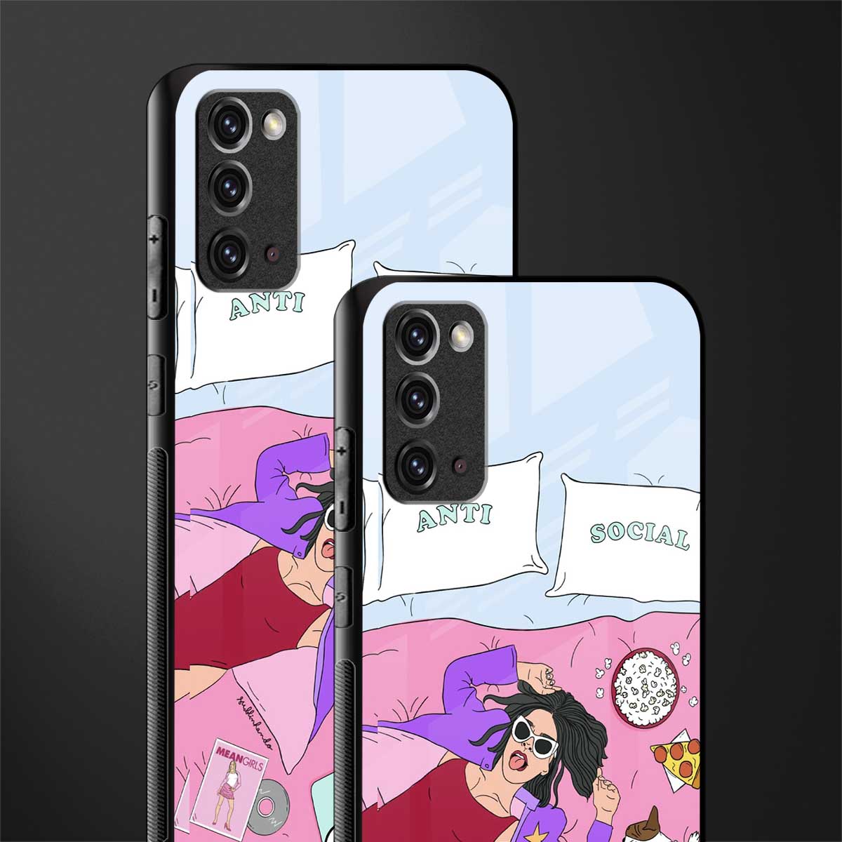 anti social chick girl glass case for samsung note 20 image-2