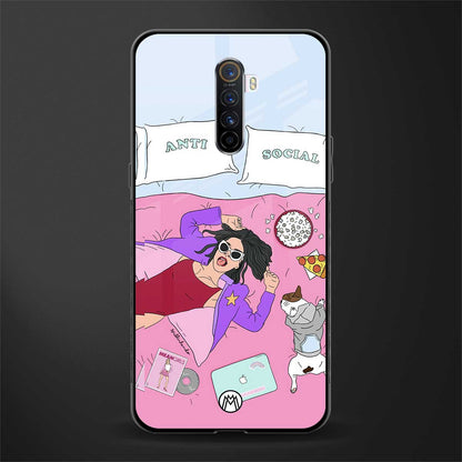 anti social chick girl glass case for realme x2 pro image