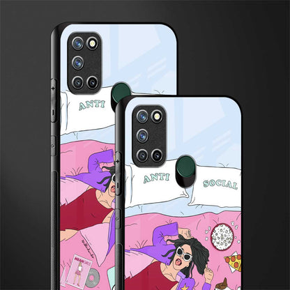 anti social chick girl glass case for realme 7i image-2
