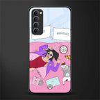 anti social chick girl glass case for oppo reno 4 pro image
