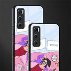 anti social chick girl glass case for vivo v20 se image-2