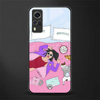 anti social chick girl glass case for vivo y51 image