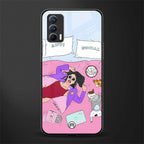 anti social chick girl glass case for realme x7 image
