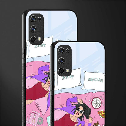 anti social chick girl glass case for realme x7 pro image-2