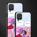 anti social chick girl glass case for samsung galaxy a12 image-2