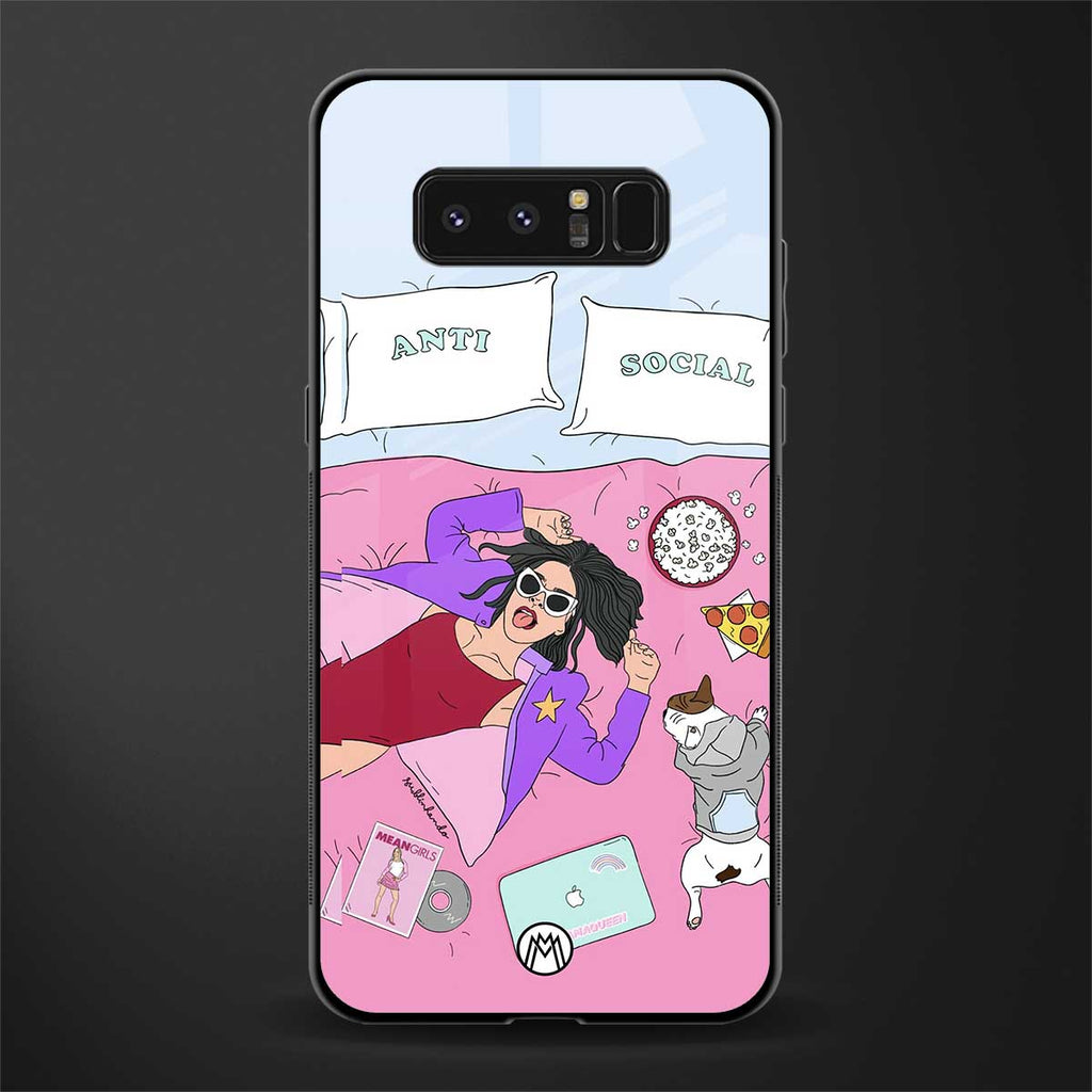 anti social chick girl glass case for samsung galaxy note 8 image