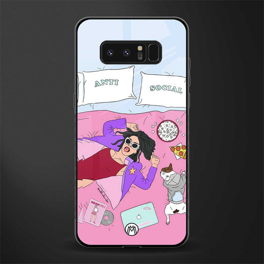 anti social chick girl glass case for samsung galaxy note 8 image