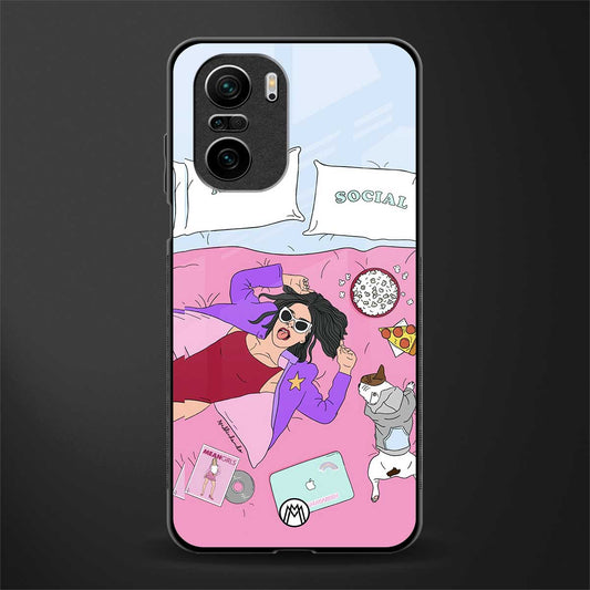 anti social chick girl glass case for mi 11x 5g image