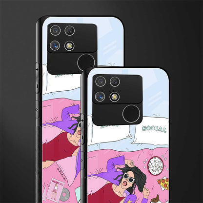 anti social chick girl back phone cover | glass case for realme narzo 50a