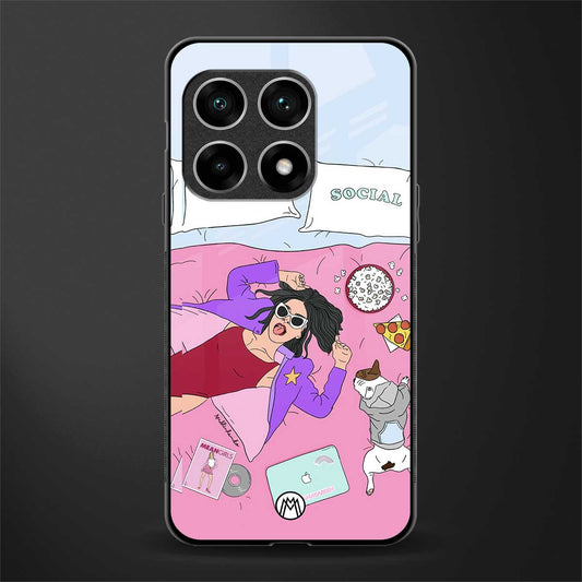 anti social chick girl glass case for oneplus 10 pro 5g image