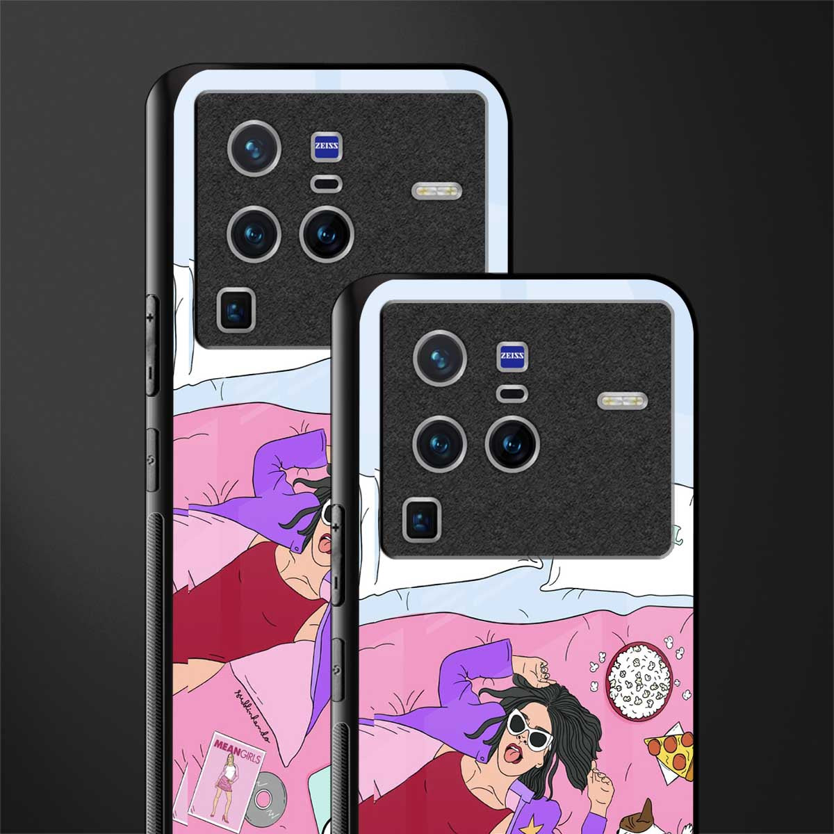 anti social chick girl glass case for vivo x80 pro 5g image-2